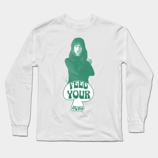 Feed Your Head (White and Green) Long Sleeve T-Shirt